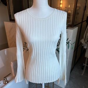 BAILEY/ 44 Ivory Ribbed Bell Sleeve knit sweater, SIZE S